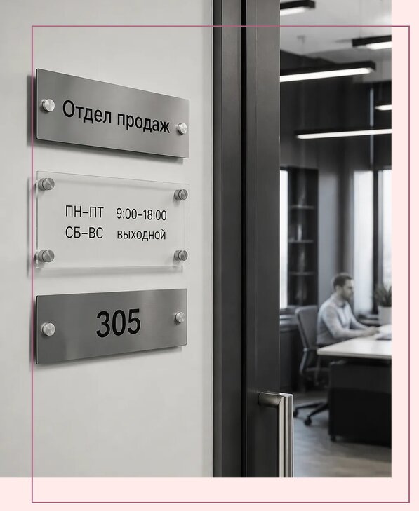 Офисные таблички на дверь в Учалах по цене от 4982 р. | Аванза-Члы